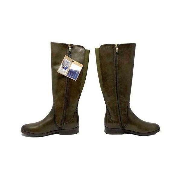 Bussola Lyon Boots in Military US 6 EU 36 | Greenish Brown | Side Zip | Tall - Picture 4 of 10